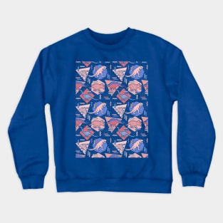 Nineties Dinosaurs Pattern Serenity Rose Quartz Version Crewneck Sweatshirt